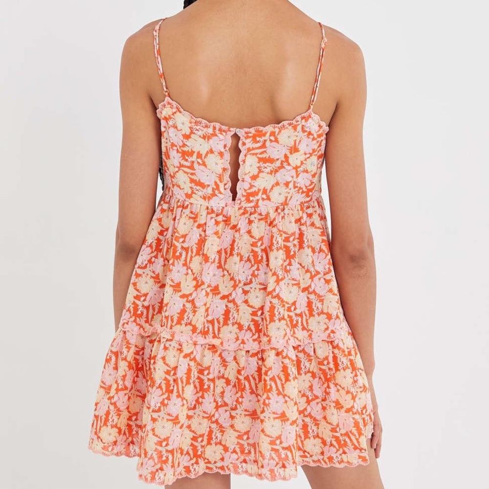 Urban Outfitters Hanna Scallop Babydoll Mini Dress